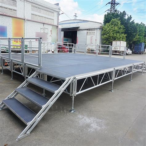 Outdoor Aluminum Mobile Aluminum Alloy Portable Wooden Stage For