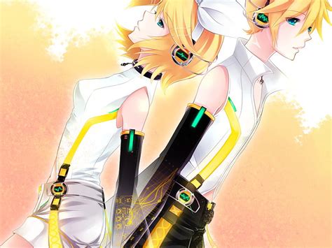 Len And Rin Vocaloid Kagamine Rin Headphones Blonde Hair Rin