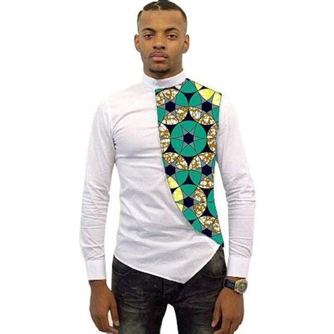 Asymmetrical Mens African Shirts Men Kitenge Dashiki Shirt Slim Fit