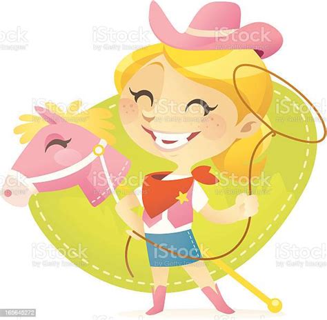 Ilustración De Little Cowgirl Y Más Vectores Libres De Derechos De Niño