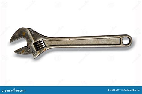 Old Rusty Adjustable Wrench Stock Image Image Of Grasp Steel 66856217