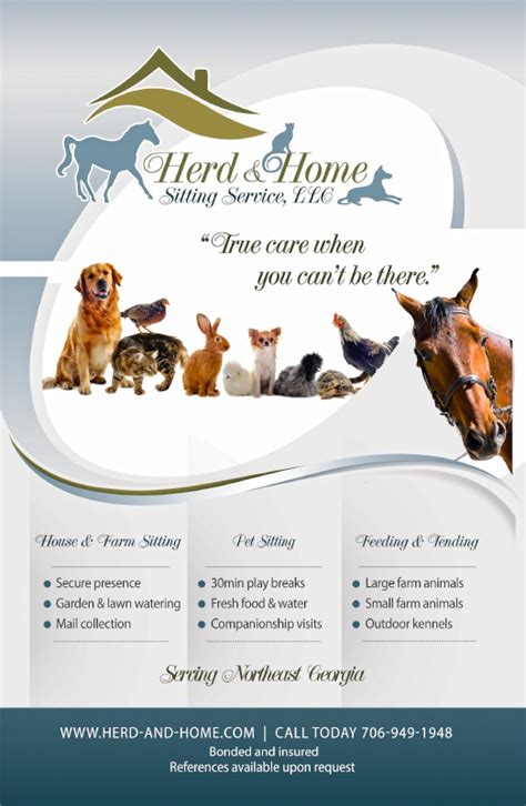 The best way to ensure your pet lives a healthy, happy life is to take a proactive approach to their health and wellness. Flyer Design for local pet sitting company. #pet #services ...