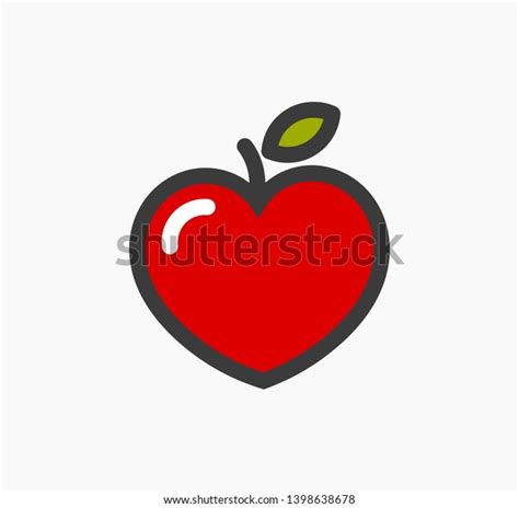 Heart Shaped Apple Icon Vector Illustration Stockvector Rechtenvrij