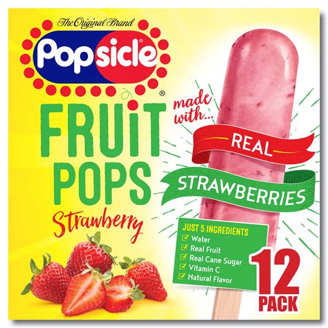 The Original Brand Popsicle Strawberry Fruit Frozen Pops 12ct18oz
