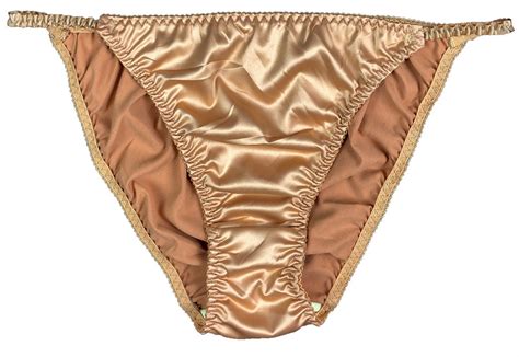 Gold Satin String Bikini Panty Lexington Intimates