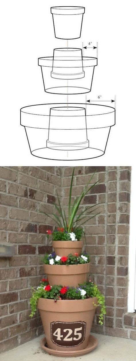 Clay Pot Flower Tower Diy Ideas Video Instructions Modern Design