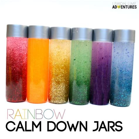 Simple Rainbow Calm Down Jars Calm Down Jar Sensory Bottles Calm