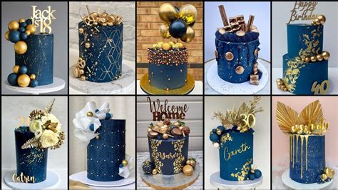 Blue And Gold Cake Decoration Ideas 2022 Royal Blue And Gold Cake Birthday Cake Ideas Anniversary