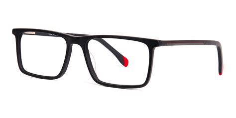 Chester 2 Matte Grey And Red Rectangular Glasses Frames Specscart