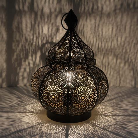 Marokkaanse Tafellamp Moca Zwart Goud Marokkaanse Lampen