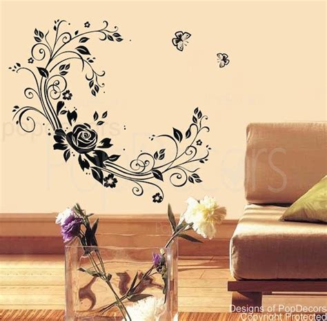 Flower Vine Floral Wall Decals Stickers Art Decors By