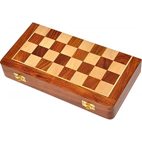 Store Indya Handmade Premium Wooden Magnetic Folding Chess Board Set