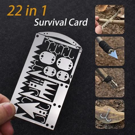 22 In 1 Pocket Credit Card Survival Card Portable Multi Tools Outdoor