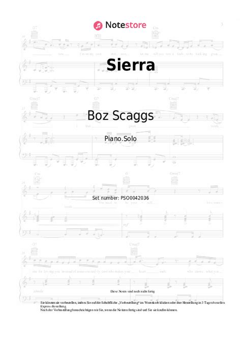 Boz Scaggs Sierra Klaviernoten In Note Storede Klaviersolo Sku