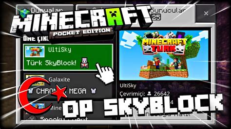TÜrk Skyblock Server Mcpe Ultisky Minecraft Pe Youtube