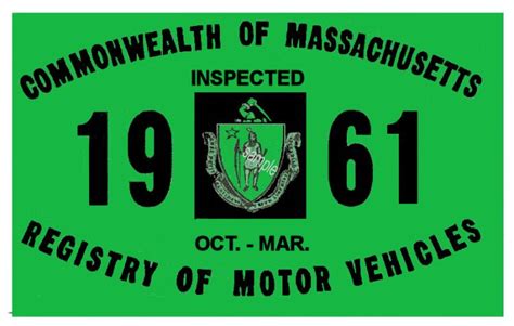 1961 Massachusetts Fall Inspection Sticker Bob Hoyts Classic