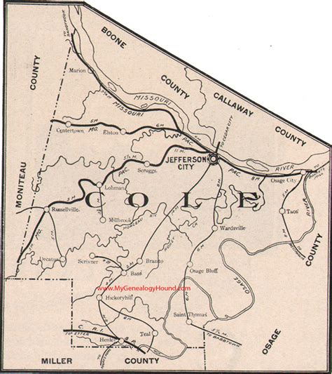 Cole County Missouri 1904 Map