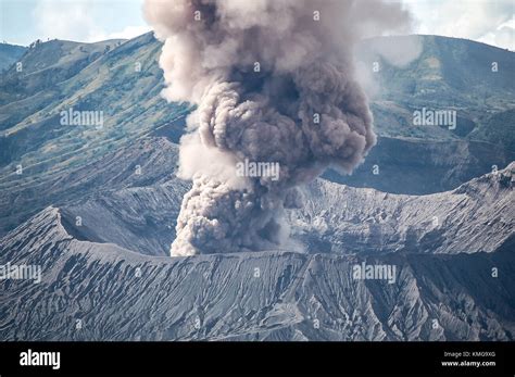 Eruption Of Mount Bromo Stock Photo Alamy