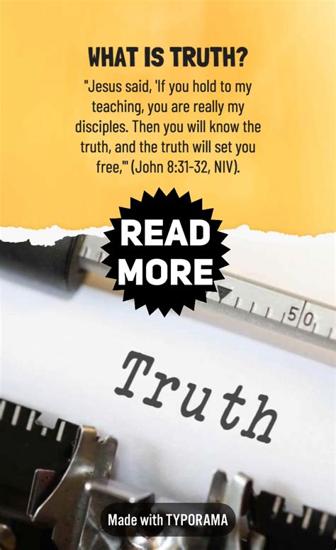 What is Truth? | Truth, Truth and lies, Jesus quotes
