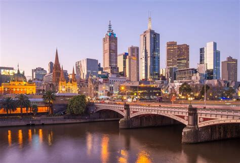 Cityscape Of Melbourne City Of Australia During The Sunset873409300