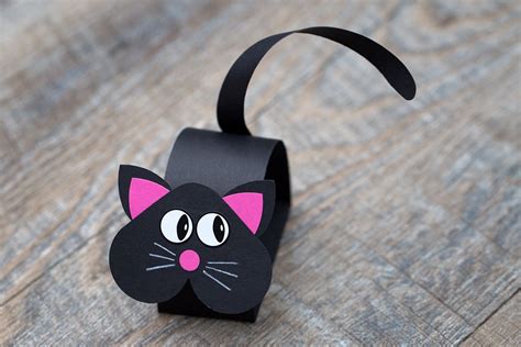 Paper Bobble Head Black Cat Catsdiycrafts Paper Cat Craft Easy