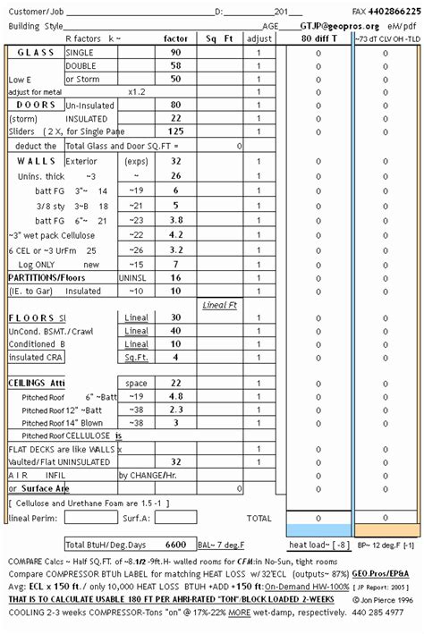 Commercial Electrical Load Calculation Spreadsheet 2 Spreadsheet