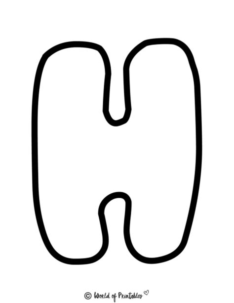 The Letter H In Bubble Letters