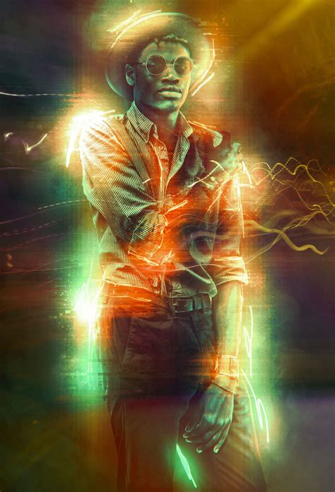 Neon Glitch Photoshop Effect Add Ons Graphicriver