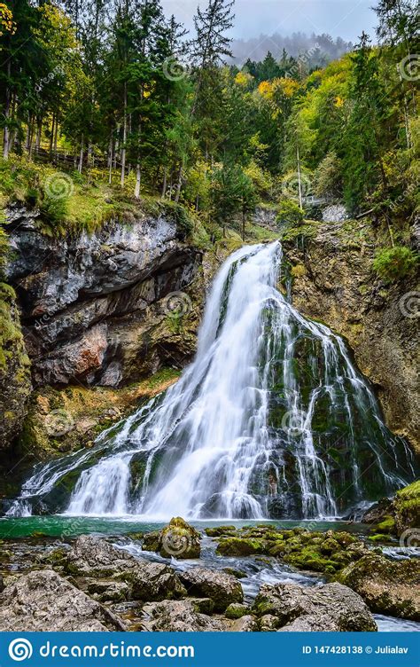 Golling Waterfall In The Alps Austria Stock Photo Image Of Flowing