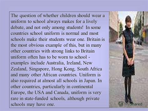 An Argument Against School Uniforms School Uniform Argumentative