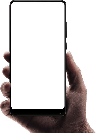 Smartphone in hand PNG