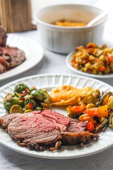You'll want to remove the roast from the oven when its internal. Easy Low Carb Christmas Dinner - Rib Roast & Sides ...