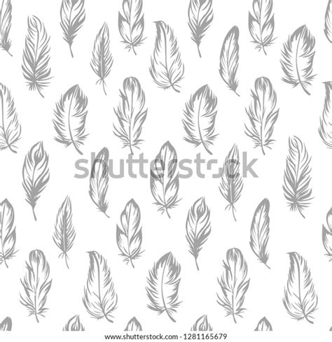 Plumage Seamless Pattern Vector Isolated Plume Stock Vector Royalty