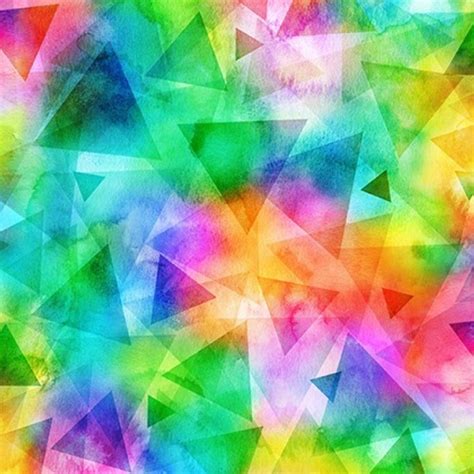 Hoffman Painted Prism Spectrum Digital Print Rainbow Triangles