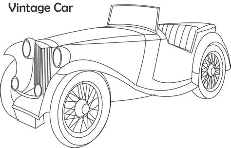 Vintage car coloring printable page for kids 2