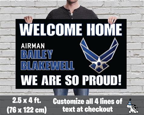 Custom Us Air Force Banner Vinyl Welcome Home Or Etsy