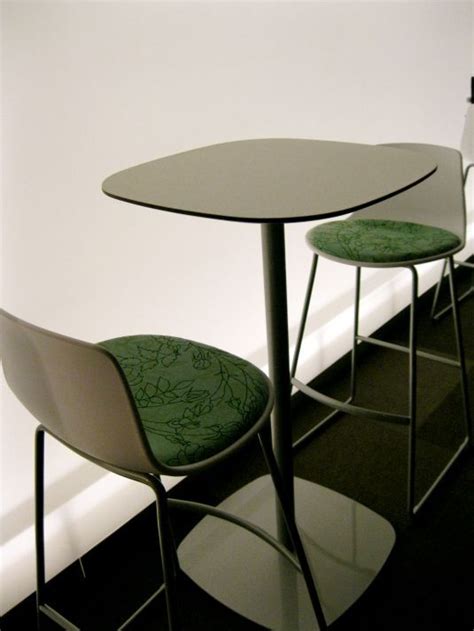 The post base has a choice of 12 paint colours, while the different sized and shaped tops are available in solid phenolic resin with veneer or laminate surface. Coalesse- Enea Lottus Table and Stools | Furniture, Chair ...