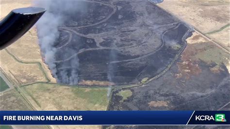 Livecopter 3 Has A View Of A Fire Burning Near Davis Youtube