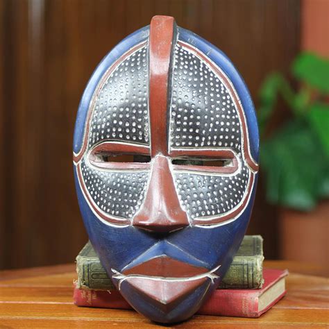 Original African Mask Handcrafted In Ghana Noble Knight Novica