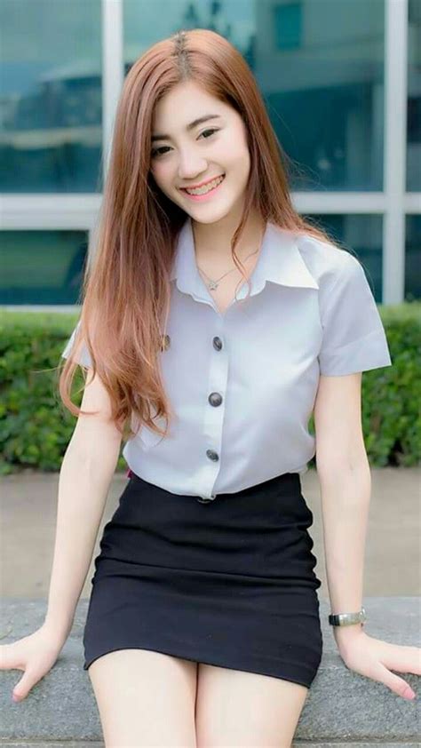 Nichapha Praew Thai University Girl Student Girl Student Fashion