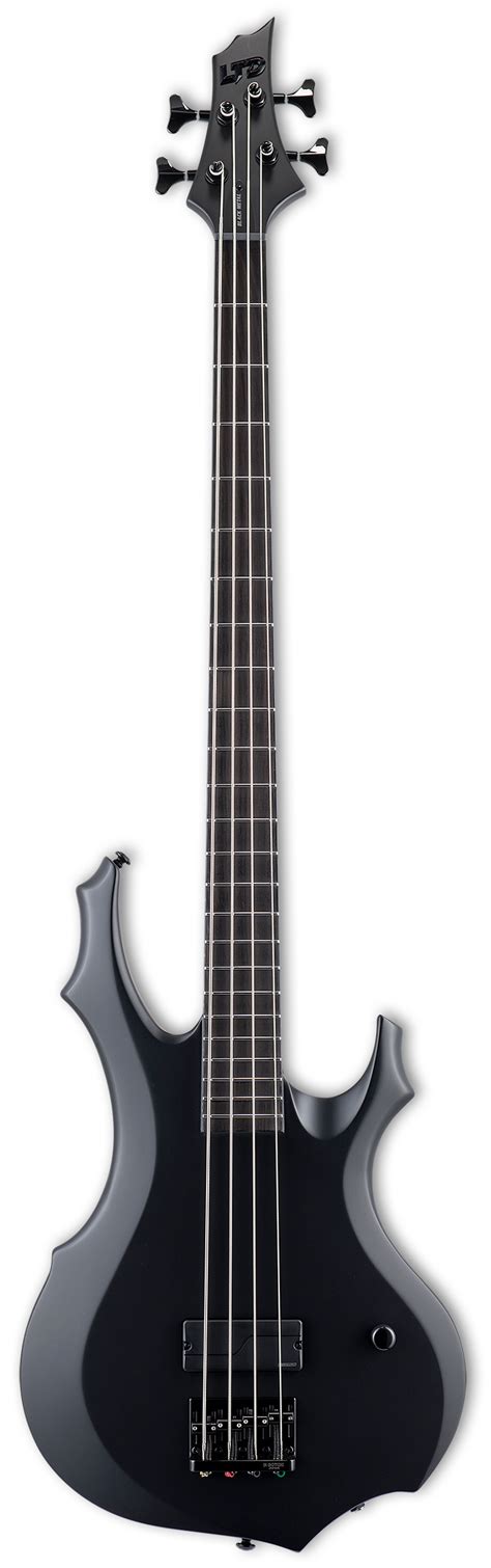 Esp Ltd F 4 Black Metal Electric Bass Guitar Black Satin
