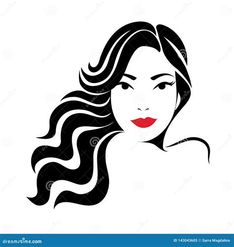 Female Iconwoman Silhouette With Curly Hairlogo For Beauty Salons