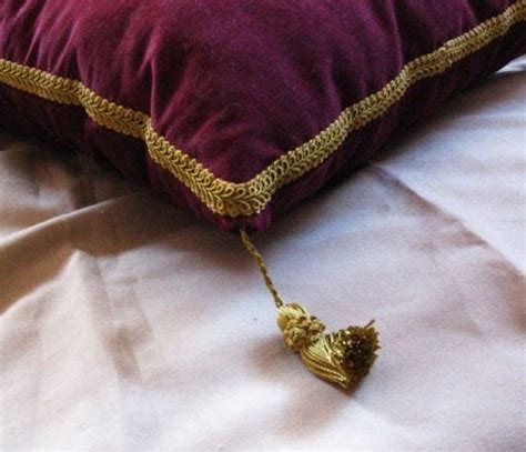 Royal Pillow Burgundy Pillow With Gold Trim And Tassels