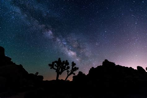 Fotos Gratis Paisaje Noche Estrella Vía Láctea Cosmos Desierto