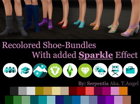 Recolored Shoe Bundles With Sparkle Effect By Serpentia At Mod The Sims