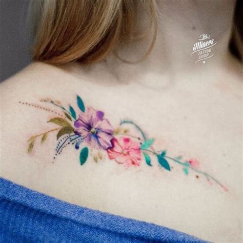 Flower Collar Bone Tattoos Best Tattoo Ideas Gallery