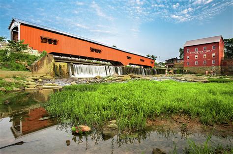 The Bridgeton Mill And Covered Bridge Indiana Photograph By Gregory