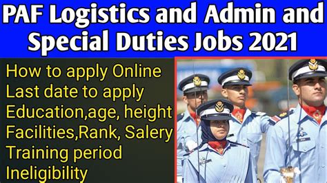 Paf Logistics And Admin And Special Duties Jobs 2021 Paf New Jobs 2021