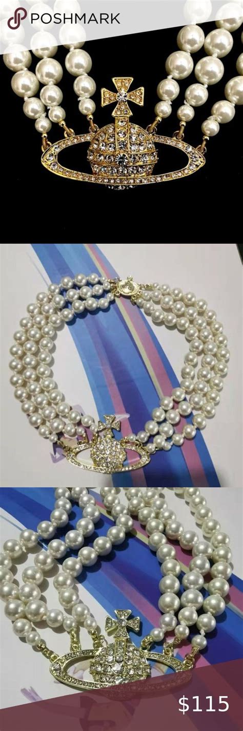 Vivienne Westwood Gold Triple Pearl Necklace Vivienne Westwood Jewelry Pearl Chain