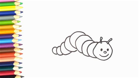 How To Draw A Simple Worm For Kids Youtube